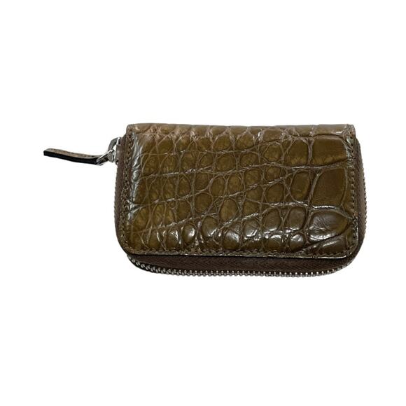 Gucci Leather Compact Zip Card Case Wallet Brown Croc New Retails: $1725 - Picture 6 of 7
